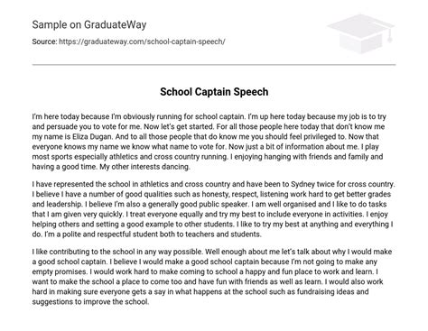 How To Write The Best School Captain Speech