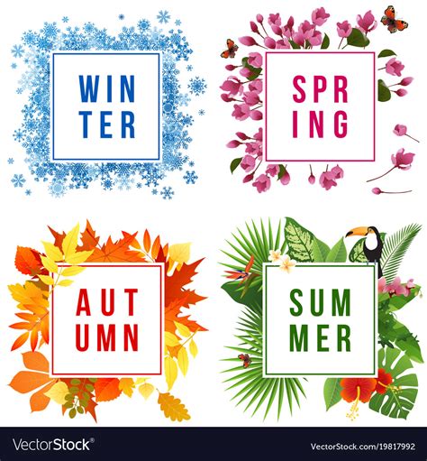 Four Seasons Banners Royalty Free Vector Image