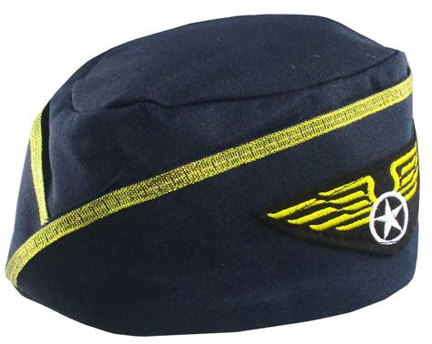 Womens Navy Stewardess Wings Flight Attendant Hat Cap Cosplay Costume