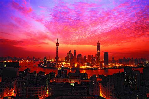 Shanghai Sunset Building Wallpaperhd World Wallpapers4k Wallpapers