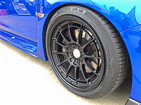 Subaru Wrxsti Va Blue Enkei Nt03m Wheel Wheel Front