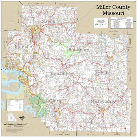 Miller County Missouri 2020 Wall Map Mapping Solutions