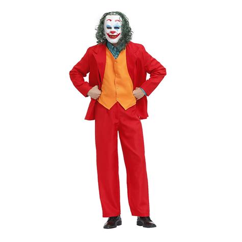 Men S Deluxe Joker Movie Suit Adult Halloween Cosplay Costume Complete