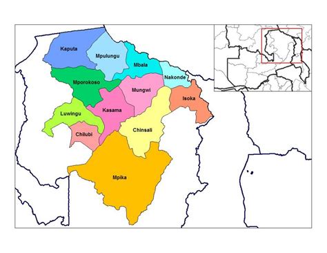 Map Of Northern Province Zambia Map Of Northern Province Zambia