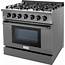 36 Inch THOR KITCHEN Gas Black Stainless Steel Convection Freestanding 