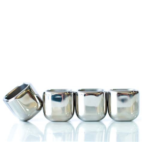 Stainless Steel Shot Glass Cubed Set Of 4 Stone