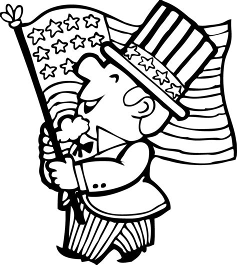 4th Of July Coloring Pages Bald Eagle And Us Flag Clipart Best