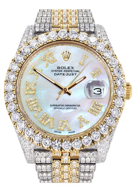 Diamond Iced Out Rolex Datejust 41 25 Carats Of Diamonds Mother Of