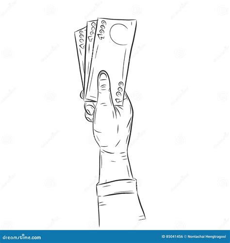 Hand Holding Money Vector On White Background Stock Vector