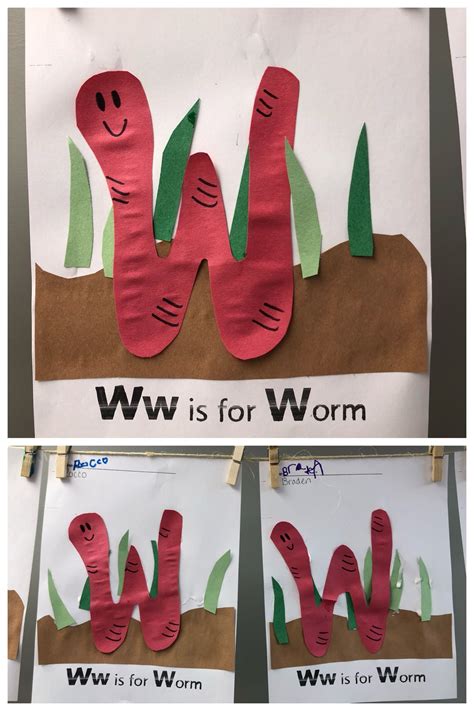 W Is For Worm Alphabet Art Alphabet Craft Preschool Letters