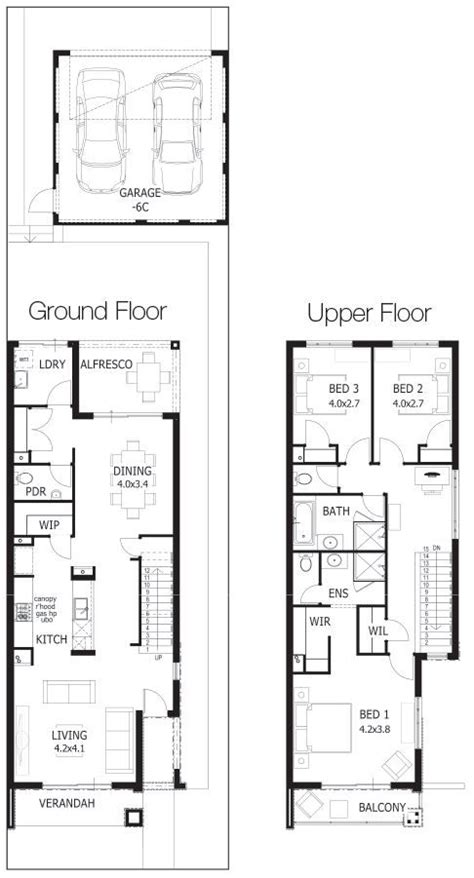 floor plans  small twostorey  bedroom duplex  australia google