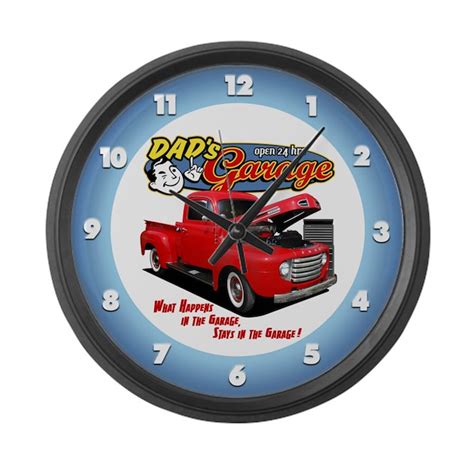 Dads Garage Large Wall Clock By Classiccartees