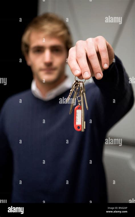 Man With A Bunch Of Keys In His Hand Stock Photo Alamy