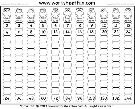 These printable skip counting worksheets can be used to teach students to count by 2s, 3s, 4s, 5s, or 10s. skip counting | Free math worksheets, Math worksheets, 2nd ...