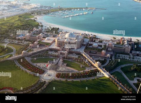 Aerial View Of The Emirates Palace In Abu Dhabi United Arab Emirates