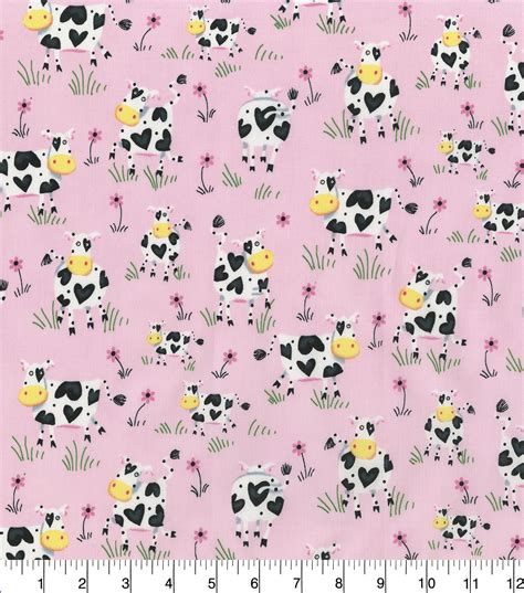 Novelty Cotton Fabric Whimsical Cow Joann Cotton Quilting Fabric