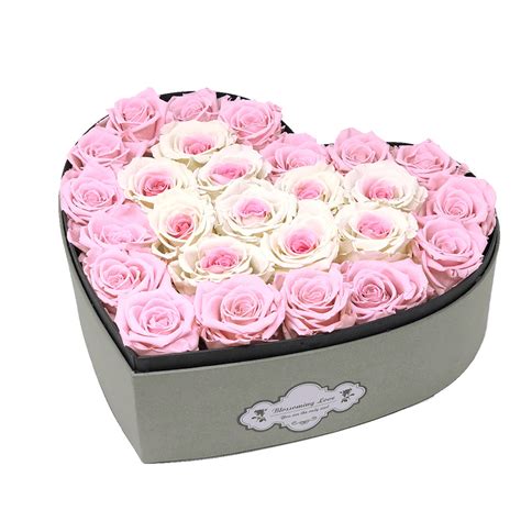 Heart Shaped Box Pink Luxury Preserved Roses Blossoming Love Forever Roses Everlasting