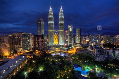Petronas Tower Malaysia Night Petronas Towers Cityscape Hd