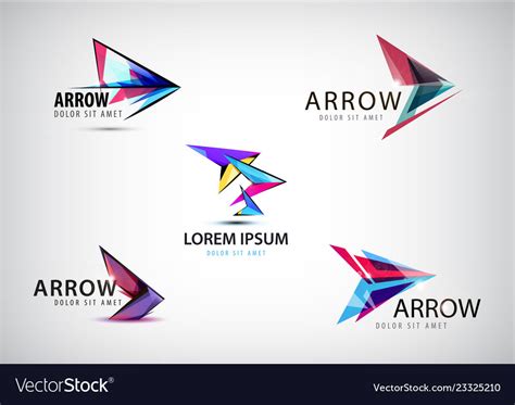 Set Of Abstract Arrow Logos Pointer Royalty Free Vector