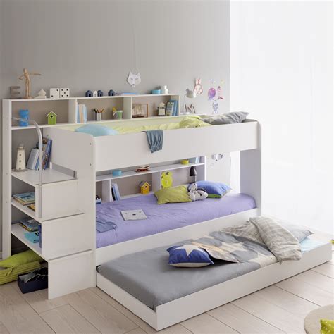 Weitere ideen zu etagenbett schreibtisch, bett, wohnung. Etagenbett Bibop Hochbett weiß mit Treppe Bücherregalen ...