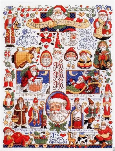 counted cross stitch patterns chart santa claus holiday cross stitch christmas cross stitch