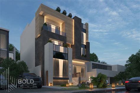 Villa In Kuwait 400 M2 On Behance In 2020 Modern House Facades