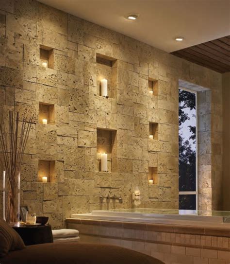 Interior Stone Veneer Natural Brown Stine For Bathroom Minimal