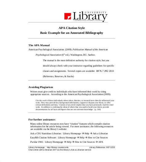 Annotated bibliographies are not specifically addressed in the publication manual of the american psychological association (apa) (6 th ed.). Annotated Bibliography Template - 2+ Free Word, Excel, PDF ...