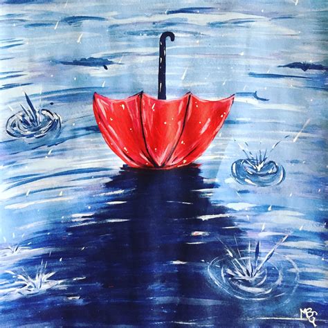 Red Umbrella And Rain Drops Painting Artist By Blair Garner Eventpainter Eventplanner Red