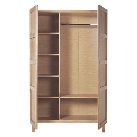 Radius Oak 2 Door Wardrobe With 5 Shelves Storage Cabinets Tall