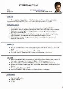 Curriculum Vitae Format For Freshers Pdf Download Example Good