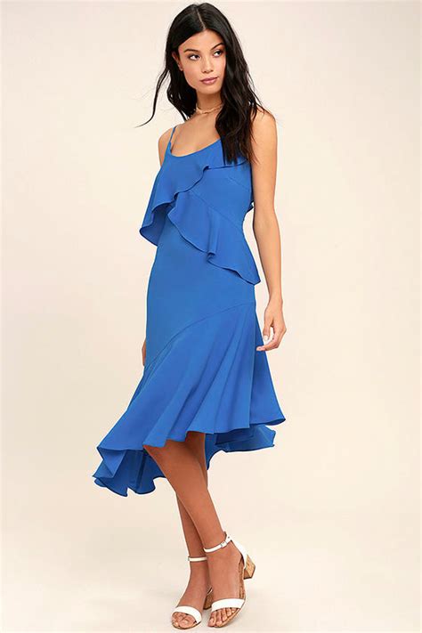 Lovely Blue Midi Dress Asymmetrical Midi Dress Sleeveless Midi 10400 Lulus