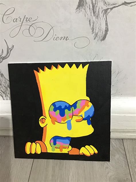 Trippy Bart Simpson Canvas Etsy