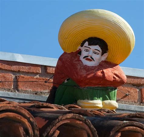 Sombrero Mexican Man Arizona Hat Mexico Fiesta Statue Stonework