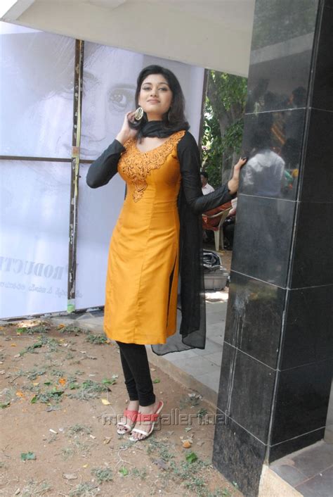Oviya Hot Photos In Orange Silk Salwar Kameez