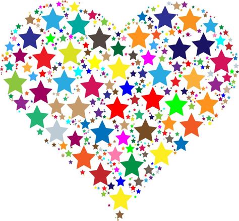 Colorful Heart Stars By Gdj Colorful Heart Stars On Openclipart