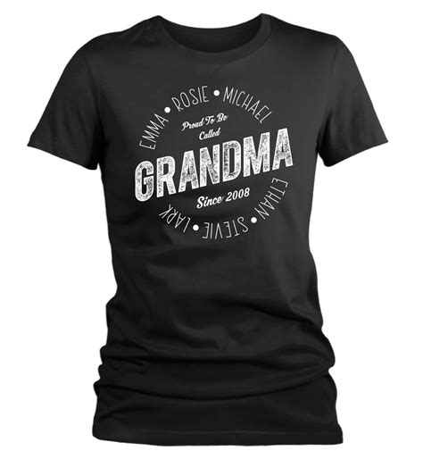 Womens Personalized Grandma T Shirt Proud To Be Called Grandma Shirts