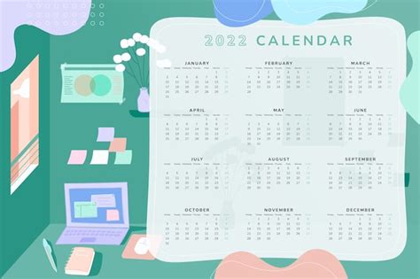 Plantilla Plana Calendario 2022 Vector Gratis