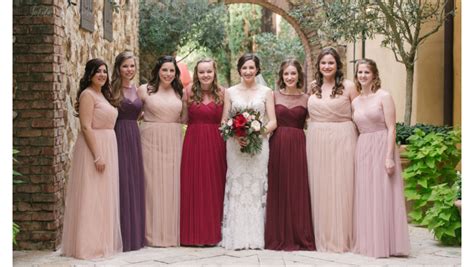 Bridesmaids Wine Inspires Dresses Mismatched Dresses Burgundy