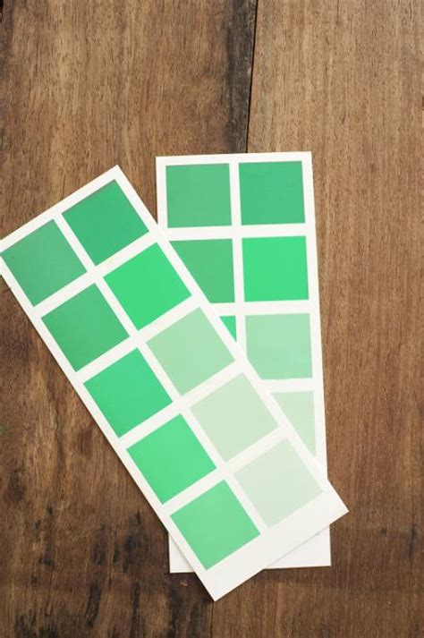 Free Image Of Two Paint Color Swatch Cards In Green