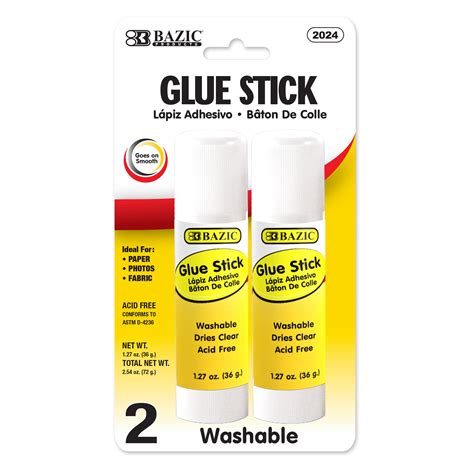 Bazic Glue Stick 36g127 Oz Acid Free Glue 2pack 1 Pack