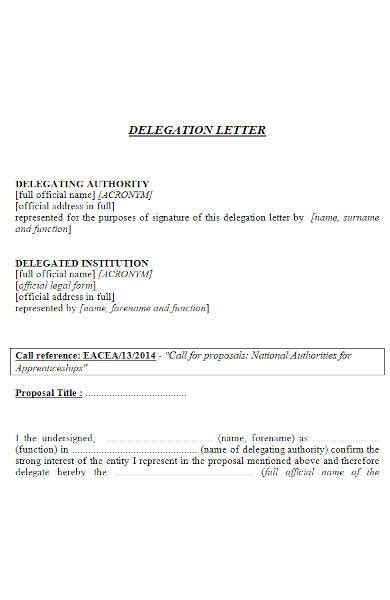 Free 10 Delegation Letter Templates In Pdf Ms Word