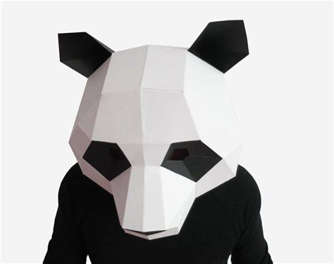 Diy Rat Mask 3d Paper Craft Template Halloween Mask Etsy Panda Mask