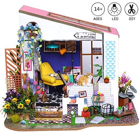 Rolife Miniature Dollhouse Diy Mini House Kit With Led Lights And