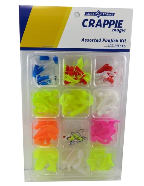 Luck E Strike Crappie Kit 107 Piece Assorted Colors Crappie Baits