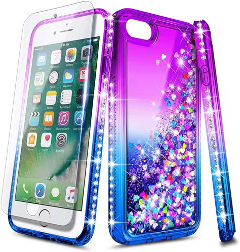 Nagebee Case For Iphone 6s Plus Iphone 6 Plus With Tempered Glass Screen Protector Glitter