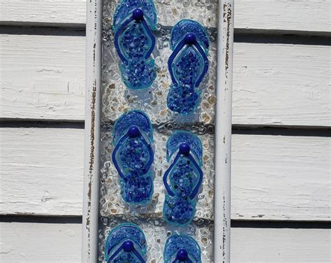 Flip Flops Crushed Glass Window Wall Art Made With Crushed Etsy