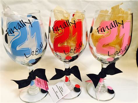 21st Birthday Wine Glass Etsy