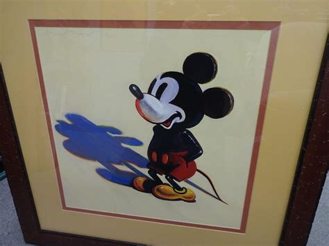 Vintage Wayne Thiebaud Mickey Mouse Framed Matted Print Disney