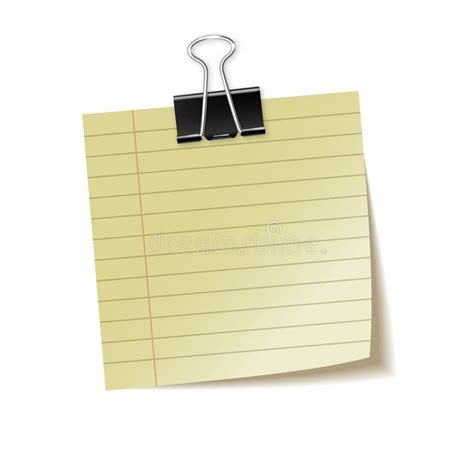 Realistic Sticky Note Sheet Blank Lined Paper Vector Illustration